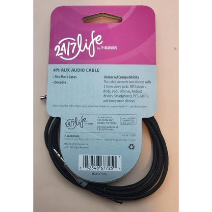 SET OF SIX (6) -*24/7 Life by 7-Eleven - 4FT 3.5 mm - AUX Audio Stereo Cable