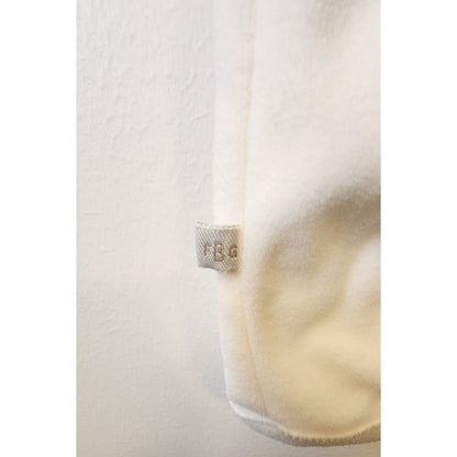 Faded Glory - Ivory Fleece Sleeper & hood w/ears. So cute! 6-9 mo. Horse Emblem