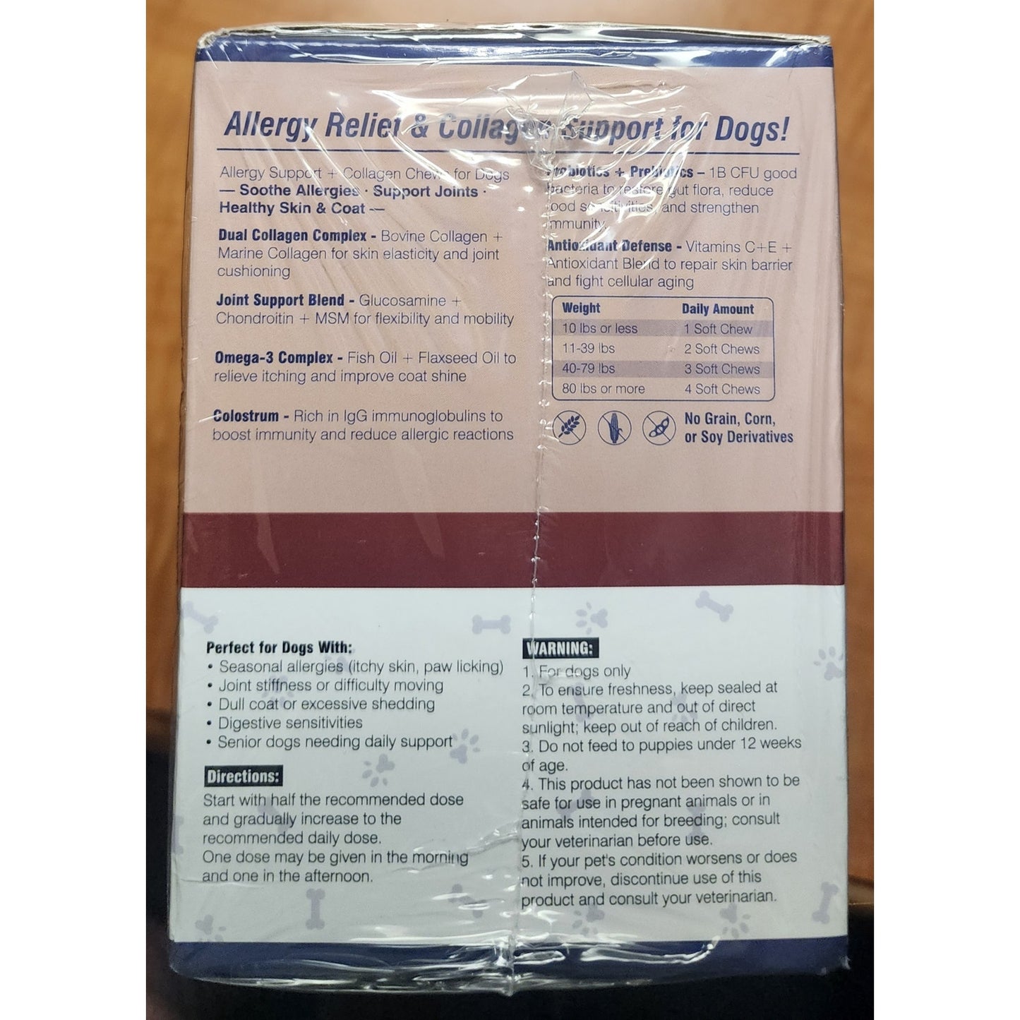 Allergy Support + Collagen Chews for Dogs – 400ct Chicken Flavor NEW
