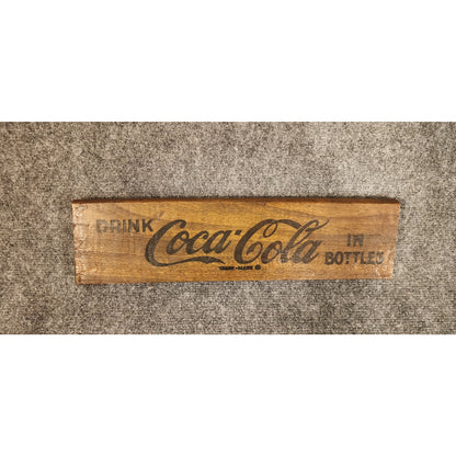 Vintage Rustic Coca Cola Wood Crate Board Sign Black Stencil 16x4