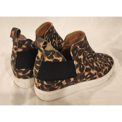Steve Madden Crushin Leopard Print Platform Slip On Sneakers Women's 8M