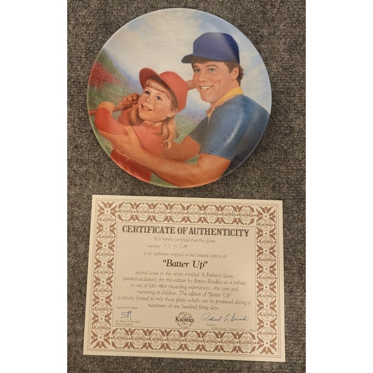 Knowles Plate Batter Up Norman Rockwell Heritage Collection COA Vintage #7757A