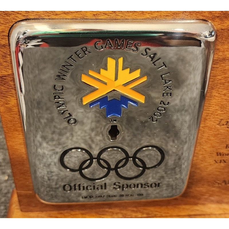 2002 Salt Lake Winter Olympics Qwest Payphone Coin Vault Door Plaque Display