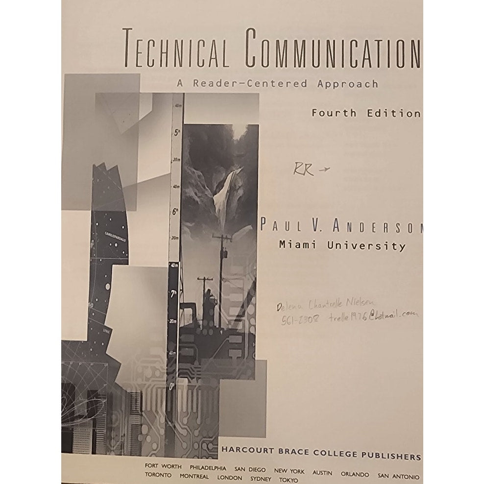 Technical Communication Reader‑Centered Approach 4th Ed Anderson