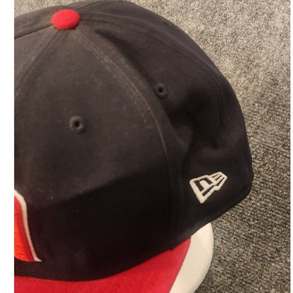 New Era 59FIFTY LA Angels Fitted Hat Size 8 Black Red Cap MLB Baseball