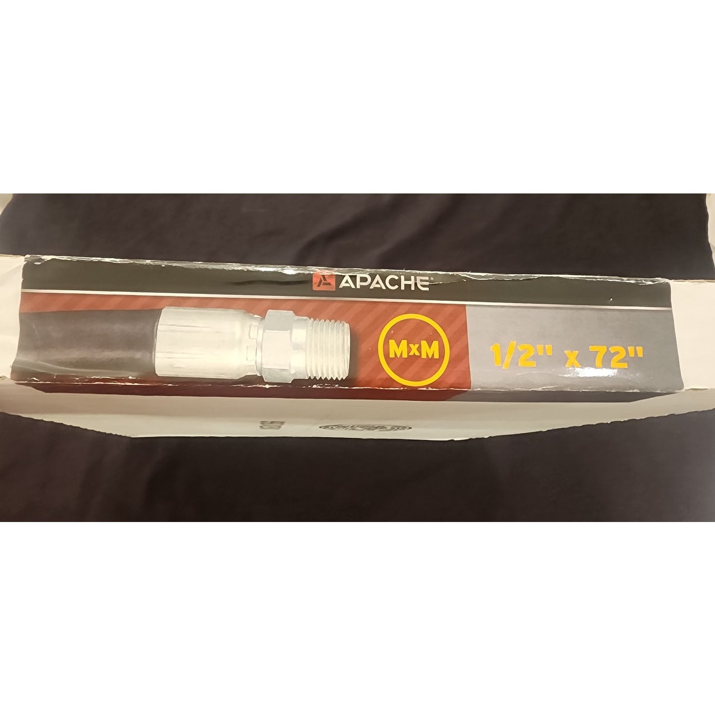 Apache 1/2" x 72" Hydraulic Hose – Male NPT Ends – 4000 PSI – SAE 100R2AT
