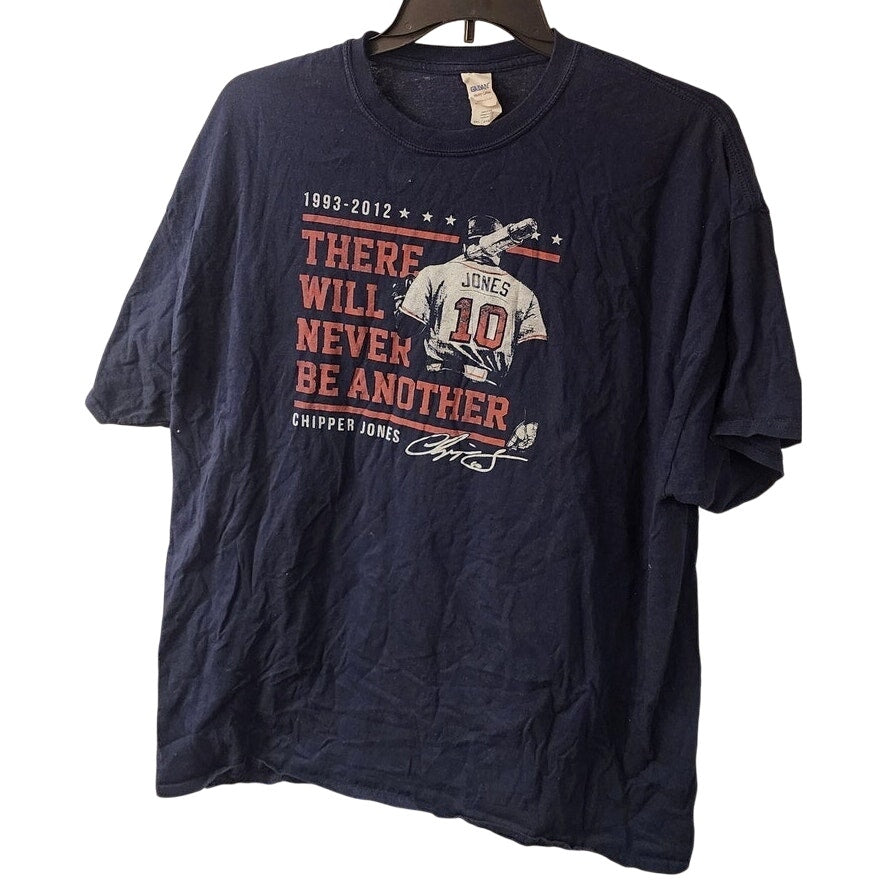 Gildan Chipper Jones Tribute Tee 2XL Navy “There Will Never Be Another”