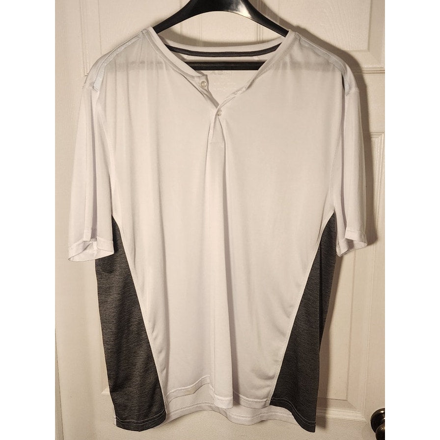MSX Michael Strahan Mens XXL Quick Dry No Iron Golf Polo Shirt White Gray