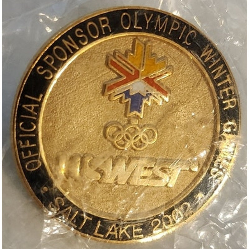 2002 Salt Lake City Olympic Games US WEST Sponsor Pin Sealed New In Plastic