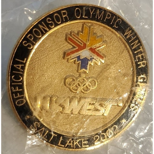 2002 Salt Lake City Olympic Games US WEST Sponsor Pin Sealed New In Plastic