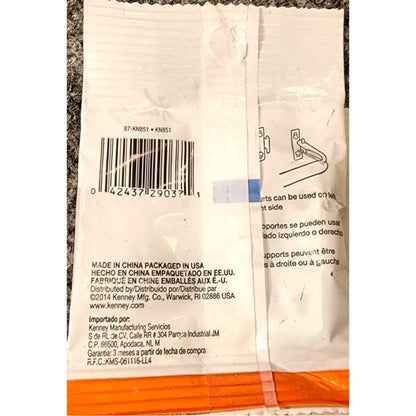 Lot of 12 Packs Kenny KN851 Curtain Rod Brackets White Sealed New in Bags