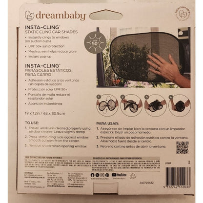 dreambaby- Box of 6 2 packs - Sun Shades- UPF 50+ Instant Pop Up Cling- 19”x12”