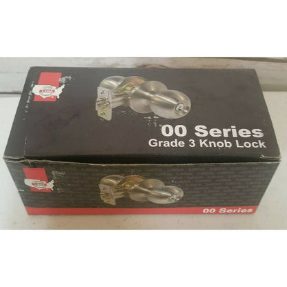 Tulip (G)- 00 Series - Grade 3 Knobset- Entrance Lockset. Silver Colored- US32D