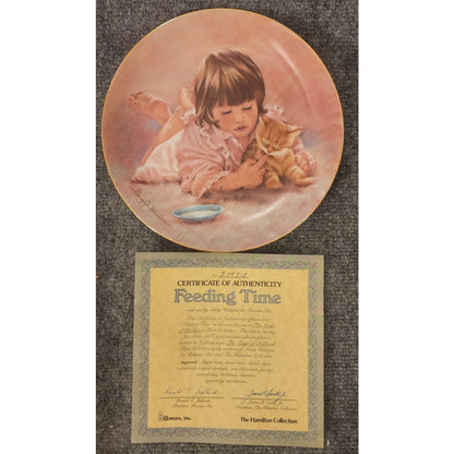 Hamilton Collection Plate Feeding Time 1984 # I04918 COA Original Box Vintage