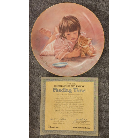 Hamilton Collection Plate Feeding Time 1984 # I04918 COA Original Box Vintage