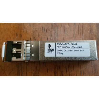 Integra Optics, DW5494-SFP-120K-IO, SFP 1000Base 120km UNVA, Ch 28, 1554.94nm