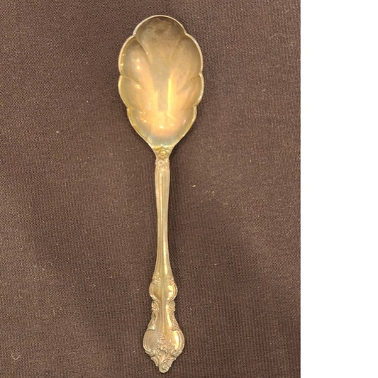 Vintage International Deepsilver Leaf Shaped Sugar Shell Jelly Spoon 5.5 In