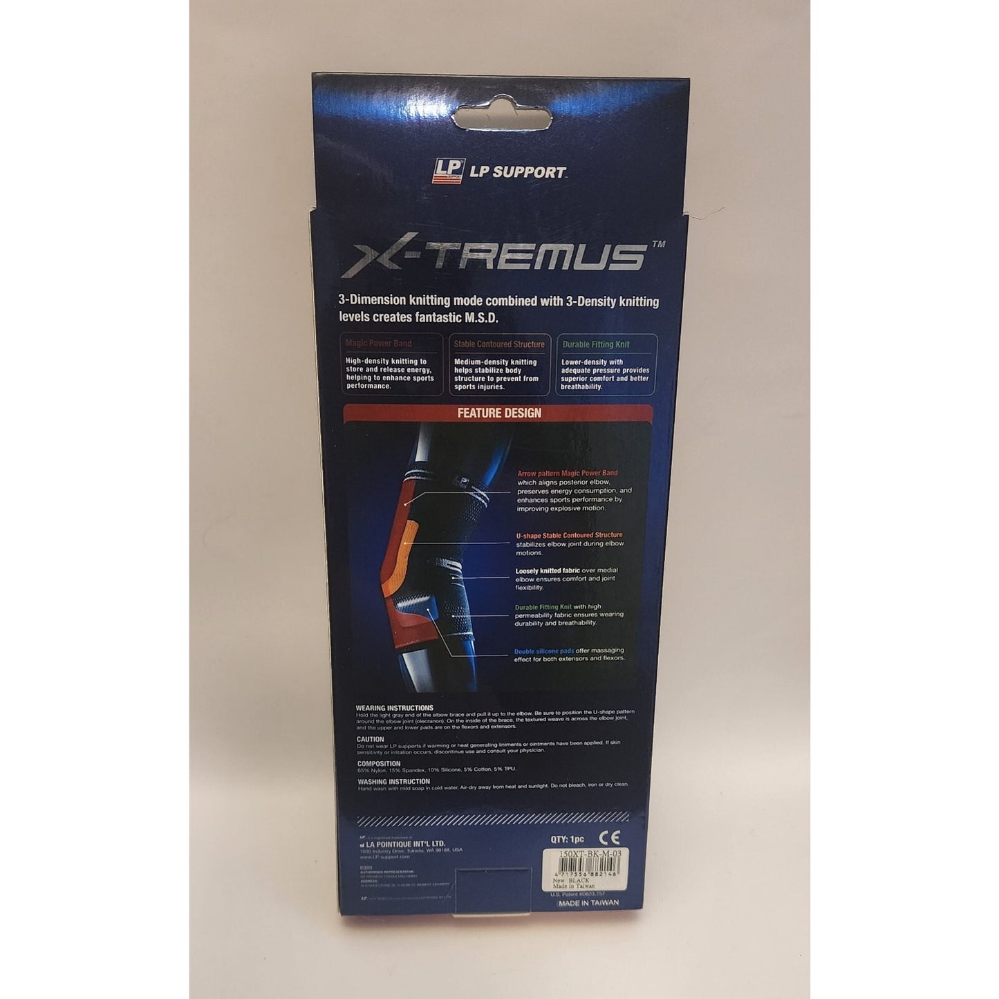 X-tremus- Elbow Support 1.0 - Size Medium - LP support - Black - 150 XT - New