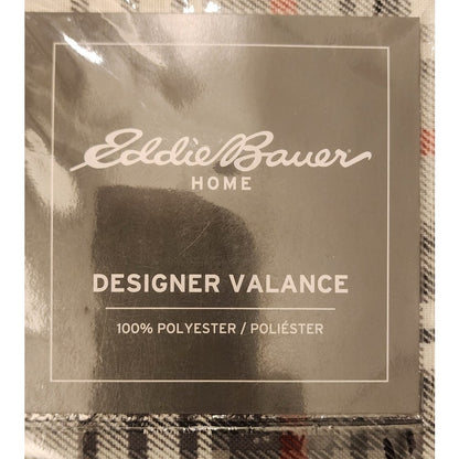 Eddie Bauer Designer Valance Window Treatment Plaid 50 x 20 100% Polyester NIP