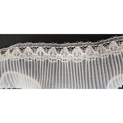 1-3/4 inch wide - ruffled Lace Trim - White on White - 12 Yards(See Description)