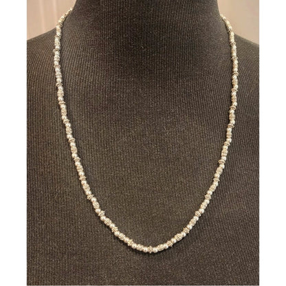 Napier Silver‑Tone Beaded Chain Necklace 23” Signed Vintage Classic