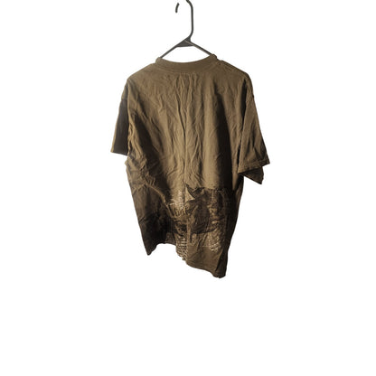 Vintage Alstyle Blank Brown Tie Dye T-Shirt Earth Tone Acid Wash Crewneck Tee