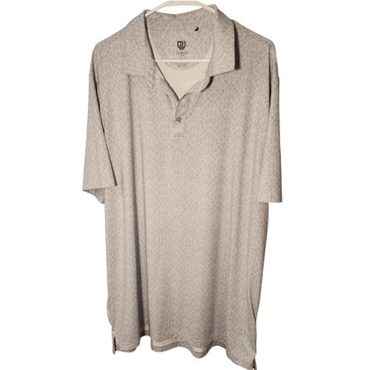 Graham Luxe Mens 2XL Gray White Short Sleeve Golf Polo Shirt Performance
