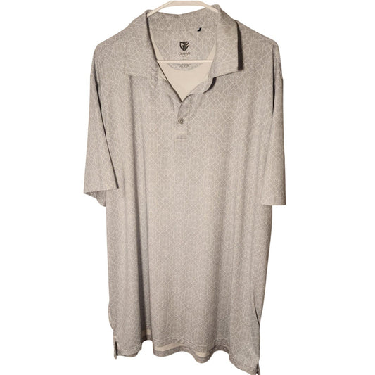 Graham Luxe Mens 2XL Gray White Short Sleeve Golf Polo Shirt Performance