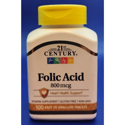 21st CENTURY - Folic Acid - 800mcg - Heart Health Support - 100 tabs