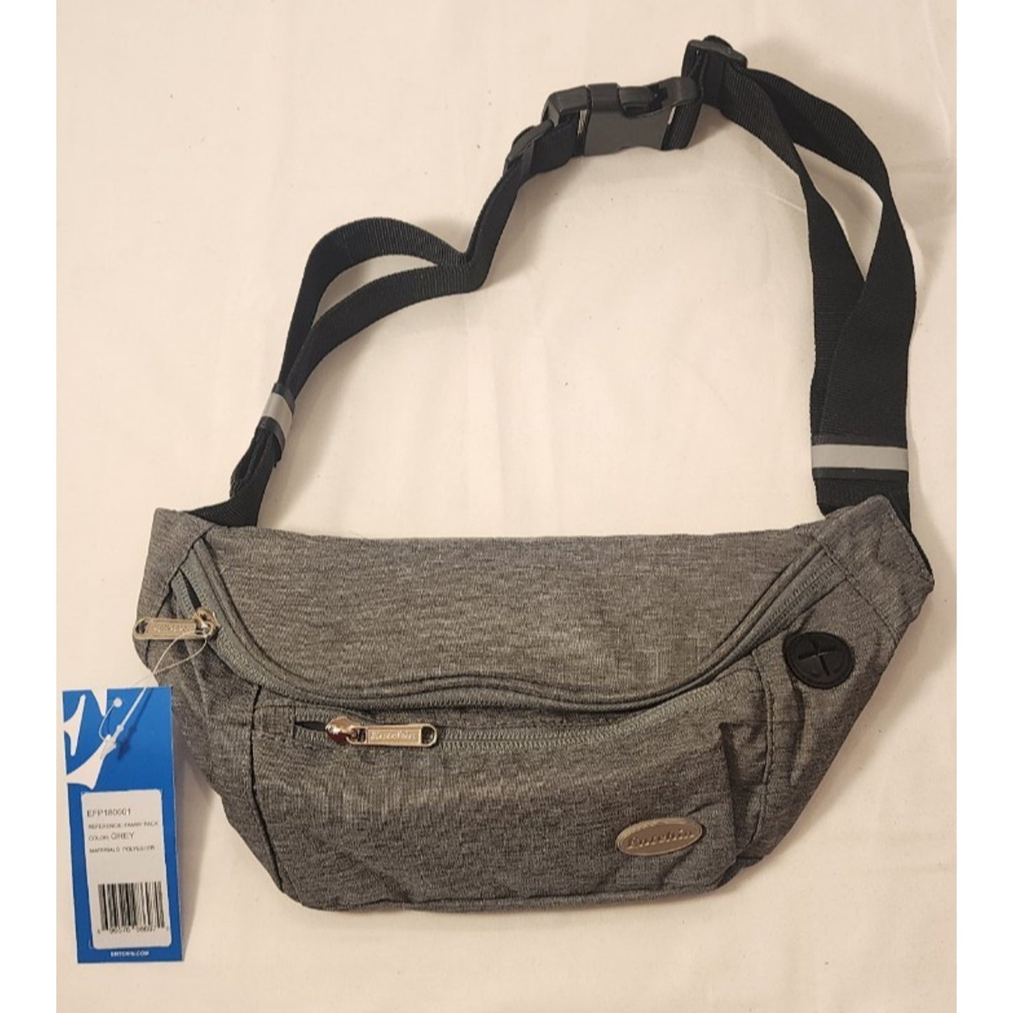 Entchin - Grey - Belt bag - 4 Zipper Pockets - Sling Bag - Men or Women