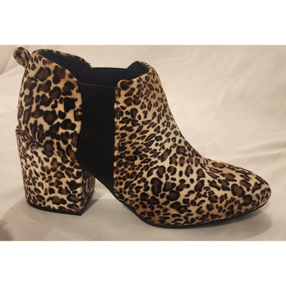 Qupid Leopard Print Ankle Boots Size 10 Slightly Used