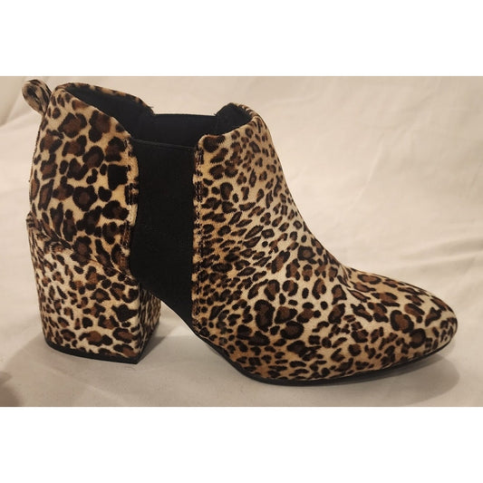 Qupid Leopard Print Ankle Boots Size 10 Slightly Used