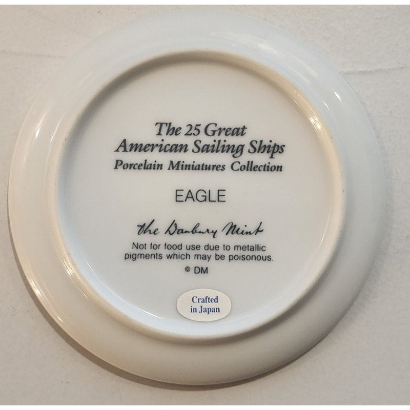 Danbury Mint Great American Sailing Ships Miniature Plate EAGLE Crafted Japan