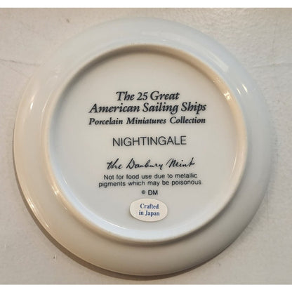 Danbury Mint Great American Sailing Ships Miniature Plate NIGHTINGALE Japan