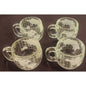 Nestlé World Map Glass Mugs – Set of 4 – Vintage Globe Etched Cups