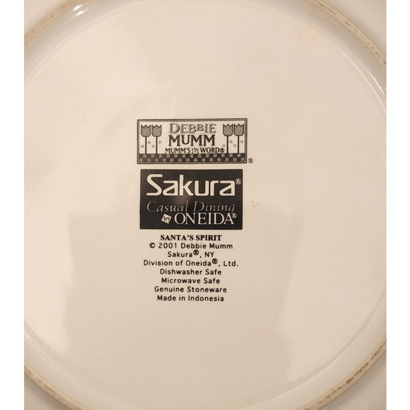 Sakura Debbie Mumm Santa Christmas Plate Lot of 3 Vintage 1998 2001 Holiday Set