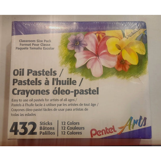 Pentel Arts - Oil Pastels -432 Sicks in Set - 12 Colors - Sealed Box