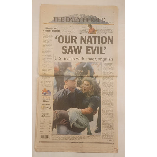 9/11 newspaper - Provo Daily Herald 9/12/2001 -