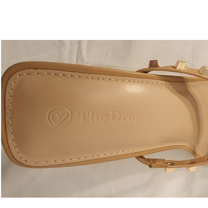 The Drop Avery Doe Tan Studded Sandals Size 10 – 3.5" Heel – New