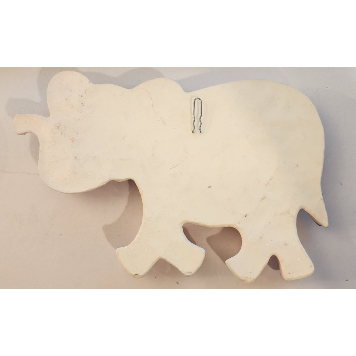 Handmade Ceramic Pink Elephant Wall Hanging - Approx 9.5" X 7" - Cute, Pink