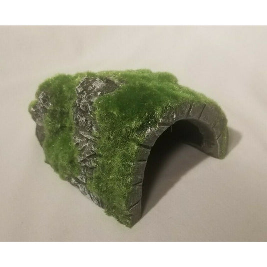 Betta Rock Cave w/ Artificial Moss For Fish, Crayfish, Shrimp, Aquatic Frogs etc