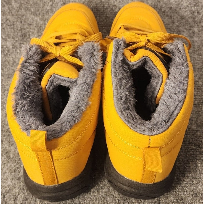 AZOOKEN Mens Size 11 EU 45 Yellow Fur Lined Winter Snow Boots Hiking Outdoor