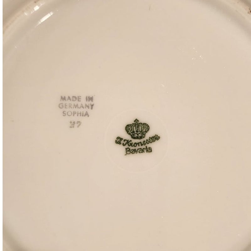 Vintage T Kronester Bavaria Sophia Silver Trim Serving Plate Germany