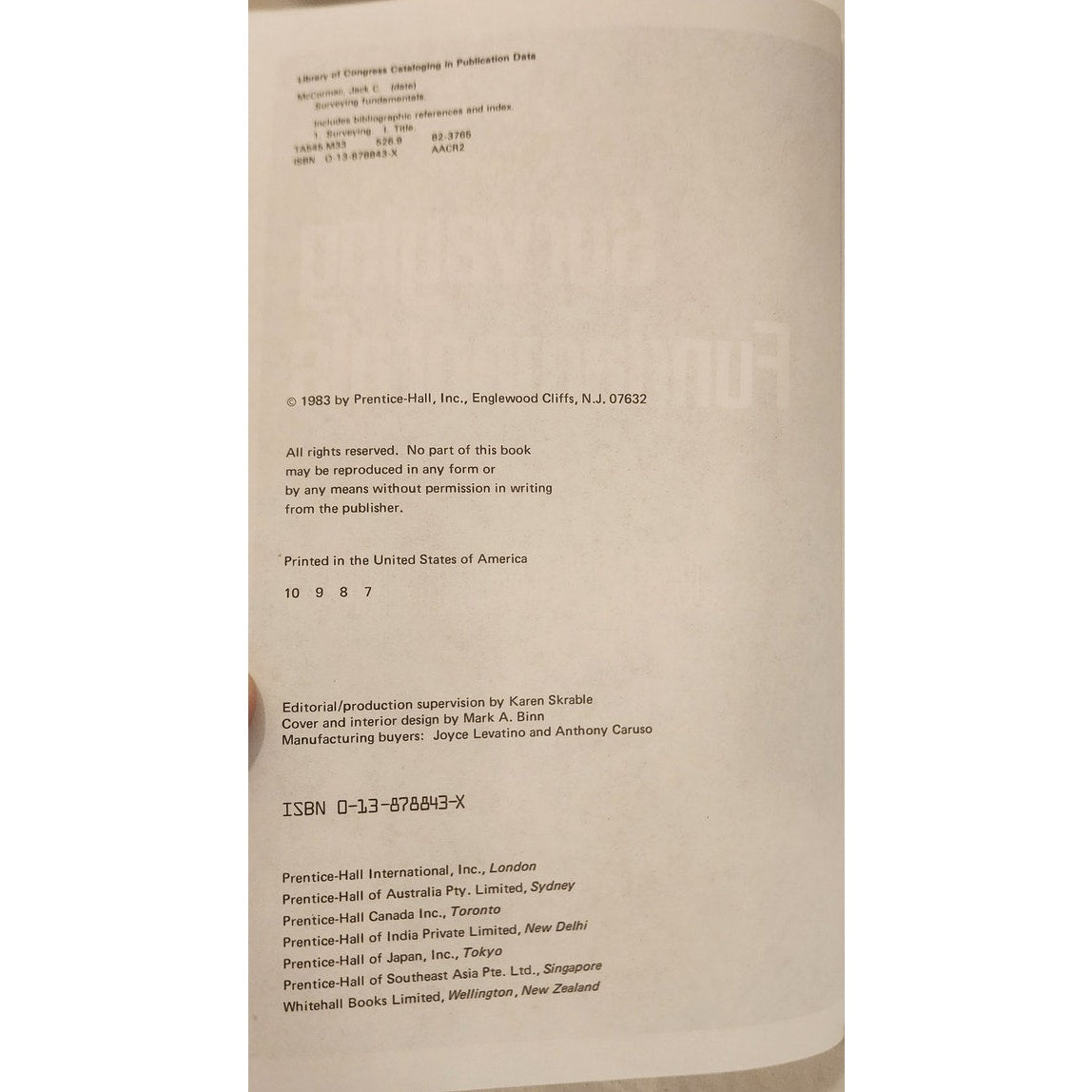 Surveying Fundamentals – Jack C. McCormac – Hardcover Engineering Textbook