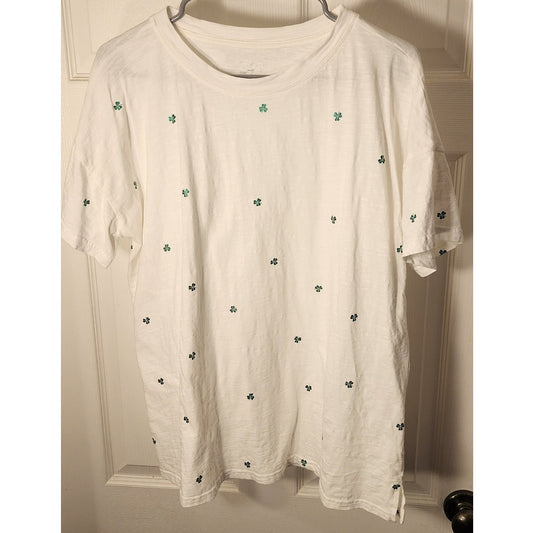 Maurices 24/7 Clover Tee White XL Shamrock Lucky Top