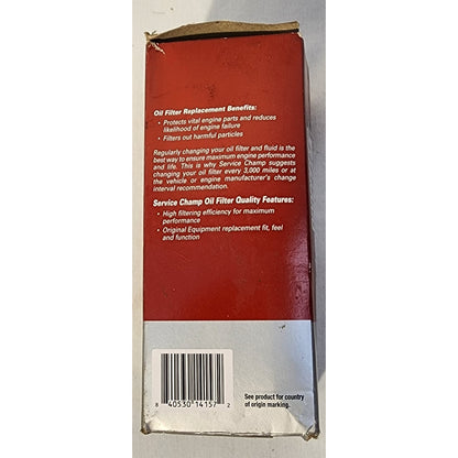 Two (2 - )Service Champ Oil Filters - CF6135 -Chrysler 2012-13, 3.6L engine. NEW