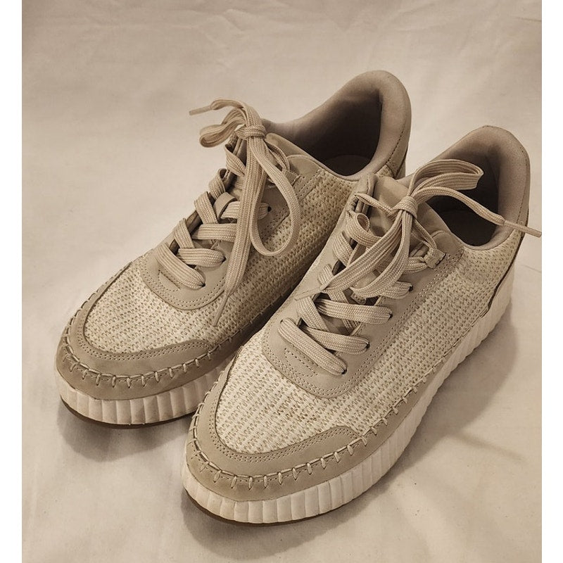 Sonoma Goods For Life Women's Size 9 Natural Woven Knit Platform Sneakers