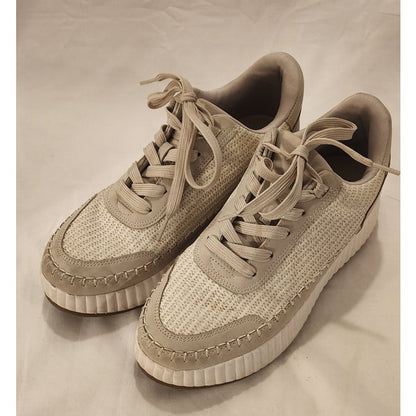 Sonoma Goods For Life Women's Size 9 Natural Woven Knit Platform Sneakers