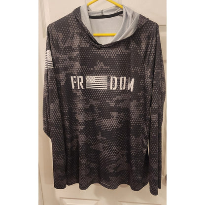 Freedom Beehive Honeycomb Pattern Graphic Hoodie 100 Recycled Polyester XXL