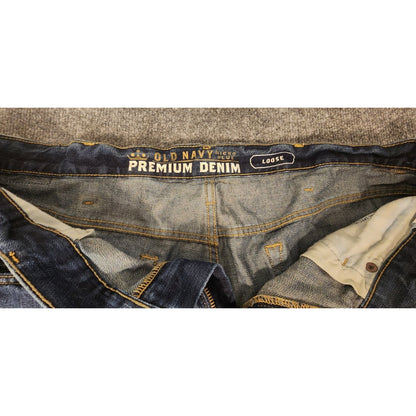 Old Navy Loose Fit Straight Leg Jeans Mens 38x36 Dark Wash Denim Blue Pants